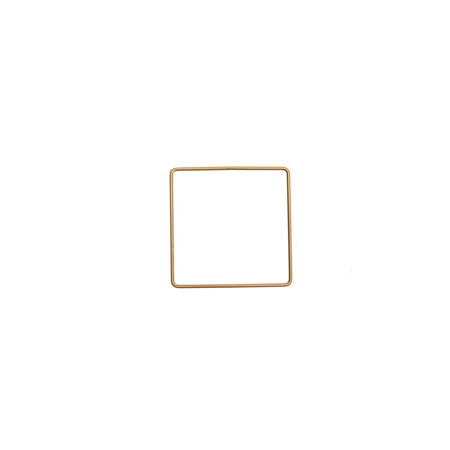 Metallring Quadrat gold von Rico Design: Ein quadratischer, goldener Metallring auf weißem Hintergrund.