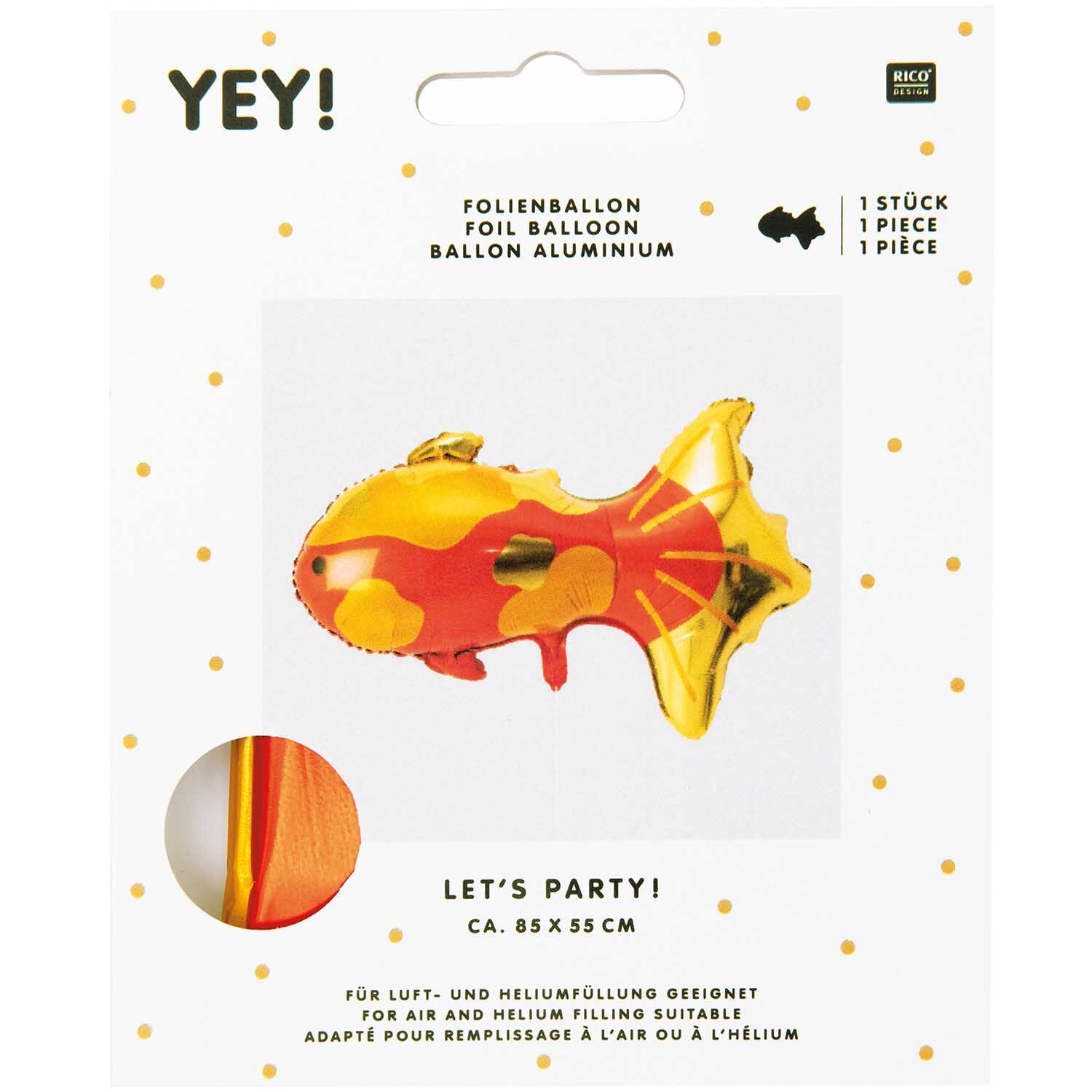 Folienballon Koi gold 85x54,5cm von Rico Design