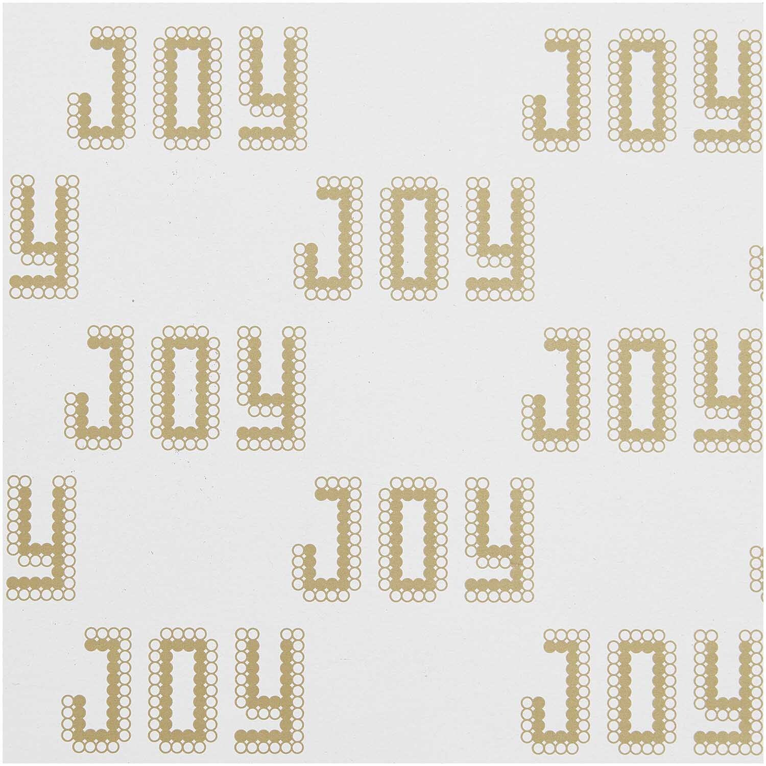 Paper Poetry Geschenkpapier Joy mit goldenen Buchstaben auf weißem Hintergrund von Rico Design.