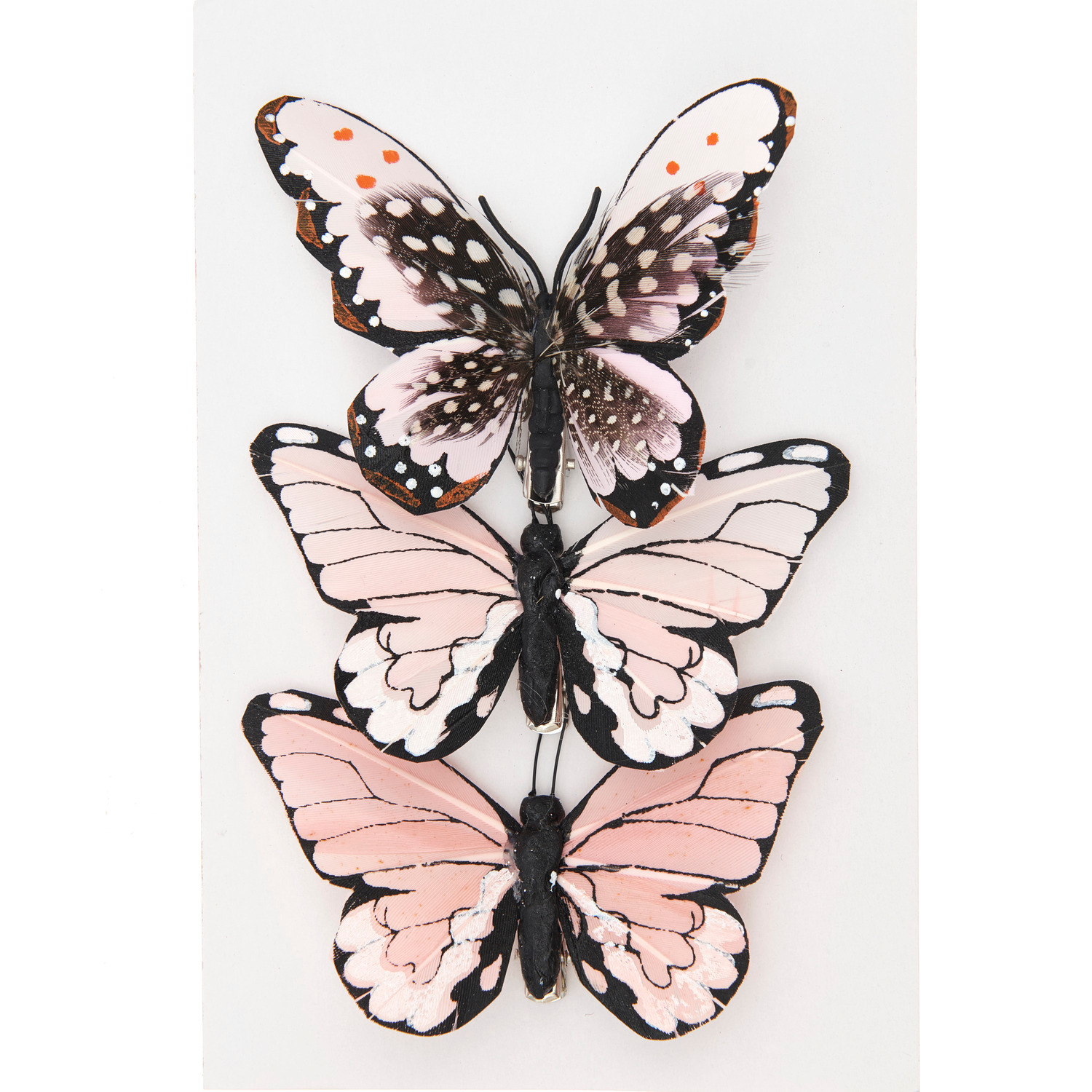 Schmetterling mit Clip Altrosa 8–9cm 3 Stück von Rico Design
