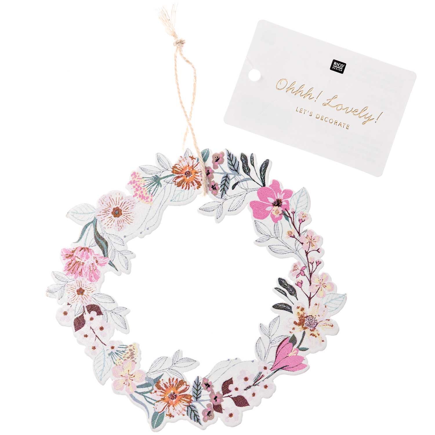 Hänger Blumenkranz mauve-grün 1 Stück von Rico Design
