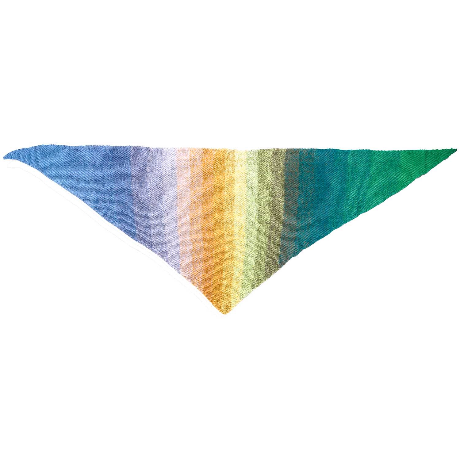Creative Alpaca Dégradé Lucky 8: Dreieckstuch in Regenbogenfarben von Rico Design, ideal für Retro-Looks.