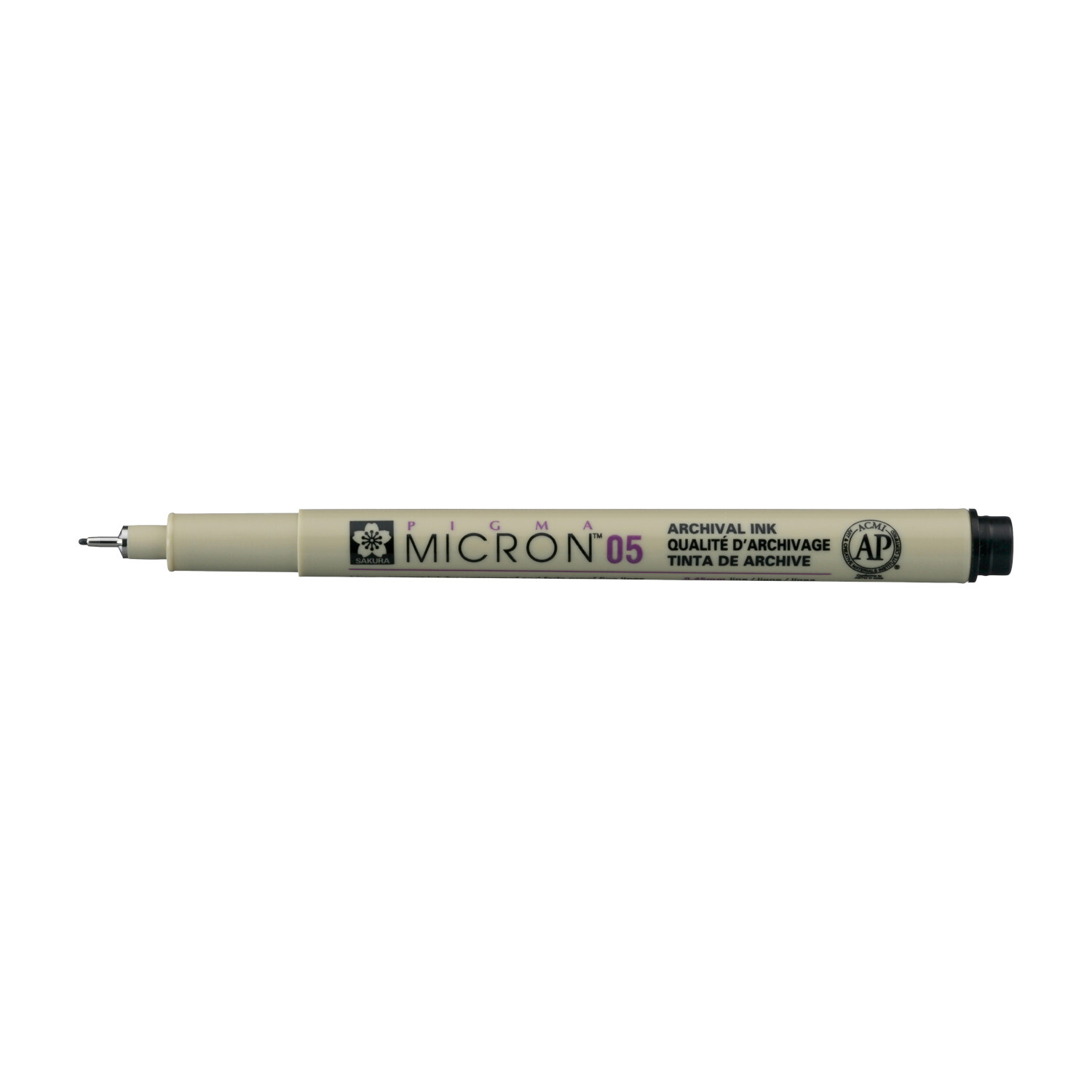 Pigment Linder Sakura Pigma Micron Schwarz: Feiner schwarzer Stift mit archivalischer Tinte, ideal für präzises Zeichnen und Skizzieren.