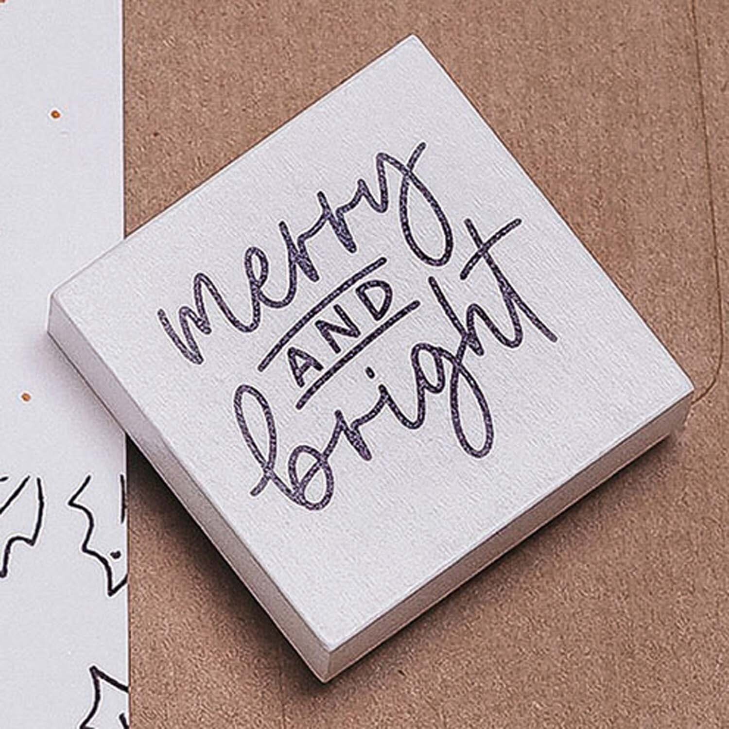 Stempel merry and bright weiß 45x45mm von COLOP Arts & Crafts