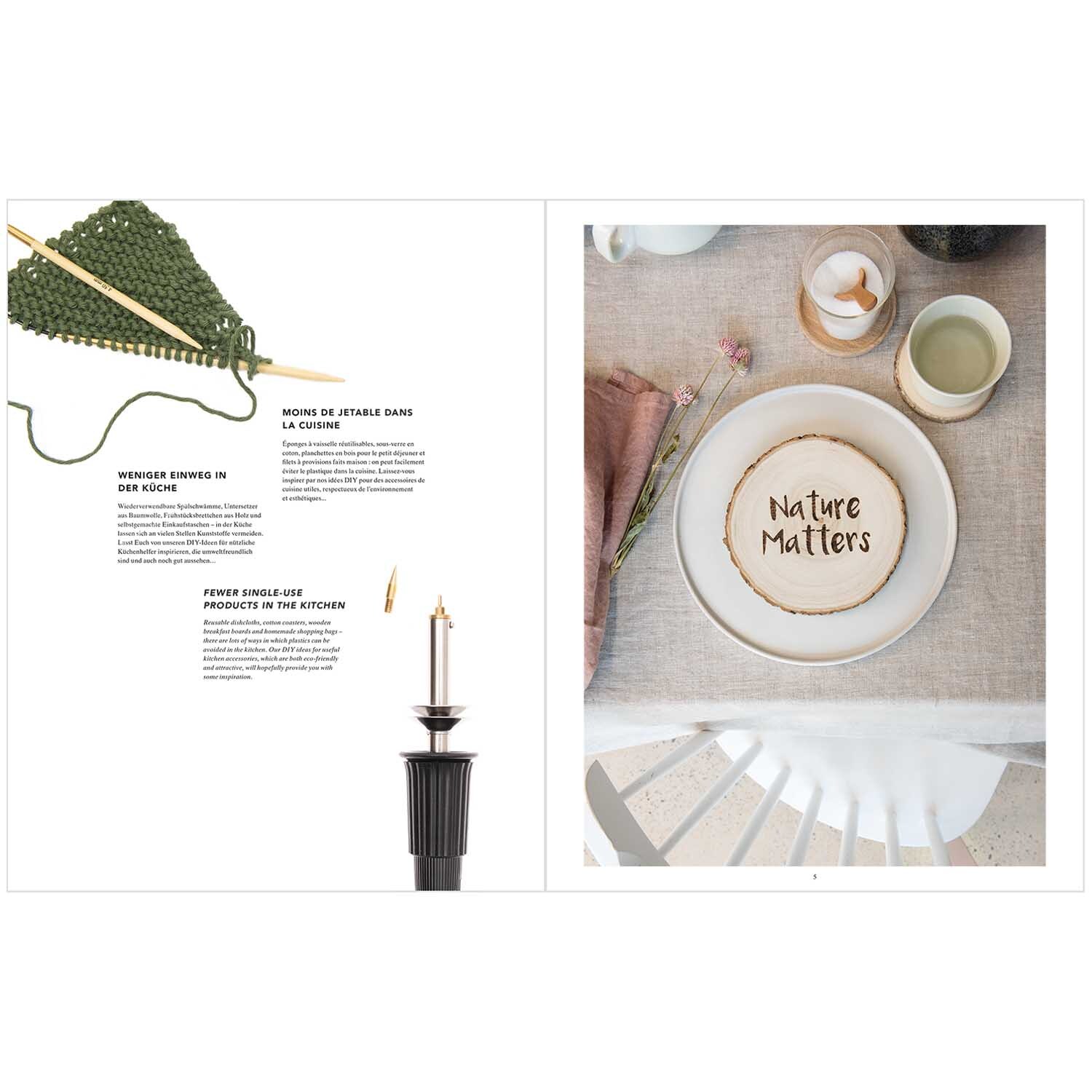 Nature Matters - DIY-Ideen für Küche, Bad & Wohnen: Ein gedeckter Tisch mit Teller, Tasse und Kerze.