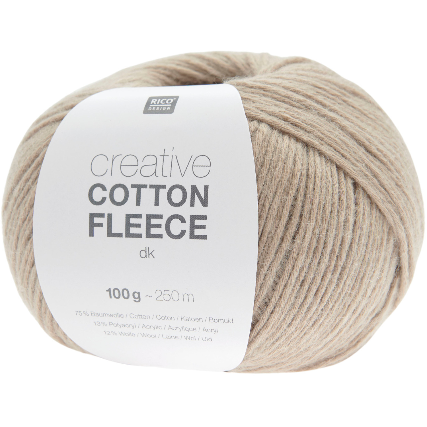 Strickset Top Modell 08 aus Creative Cotton Fleece dk von Rico Design, präsentiert in einem staubigen Farbton.