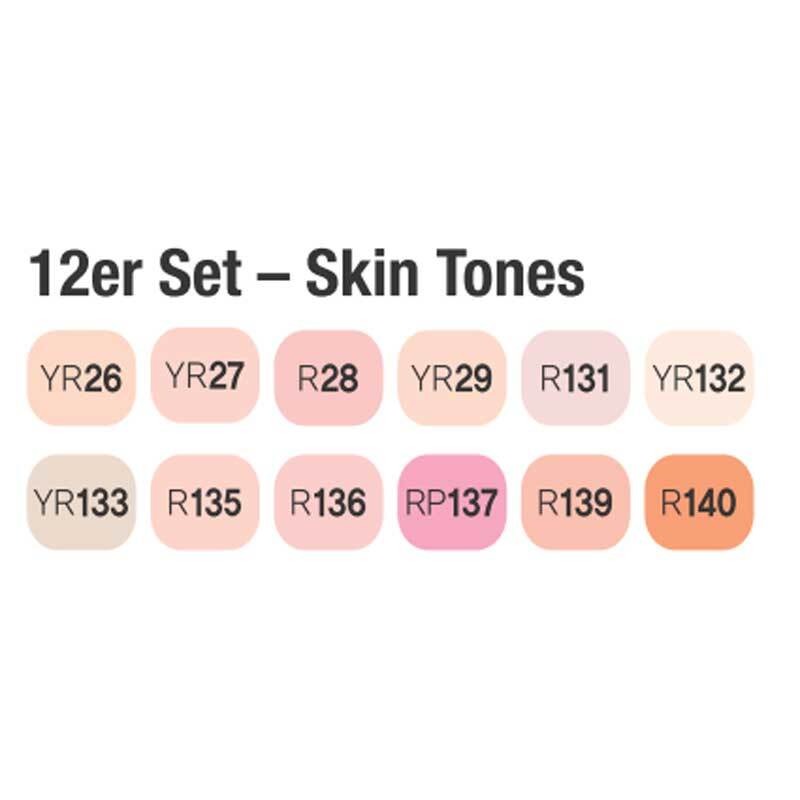 Twin Brush Marker Skin Tones 12-teilig von Art Select 