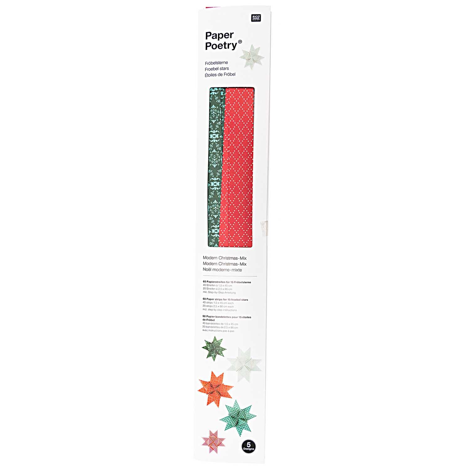 Paper Poetry Fröbelstreifen Christmas Mix 60 Stück von Rico Design