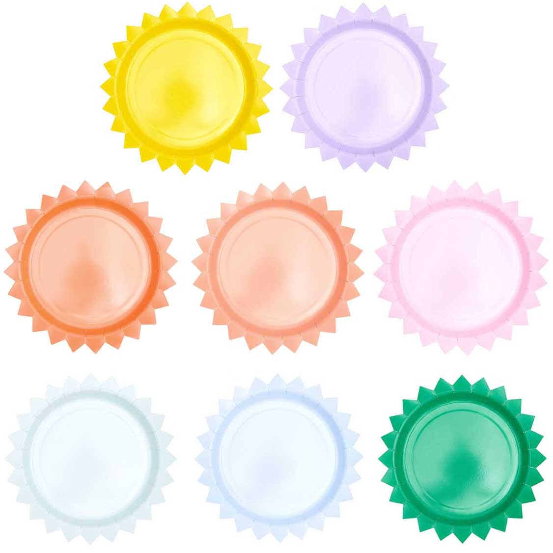 Pappteller bunt 25cm 8 Stück von Rico Design in verschiedenen Farben, ideal für Partys und Feiern.