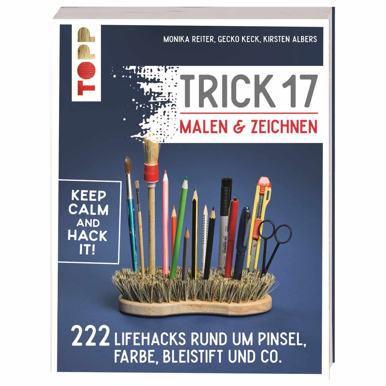 Trick 17 Malen & Zeichnen: Buchcover mit bunten Stiften in einem Halter, Marke TOPP.