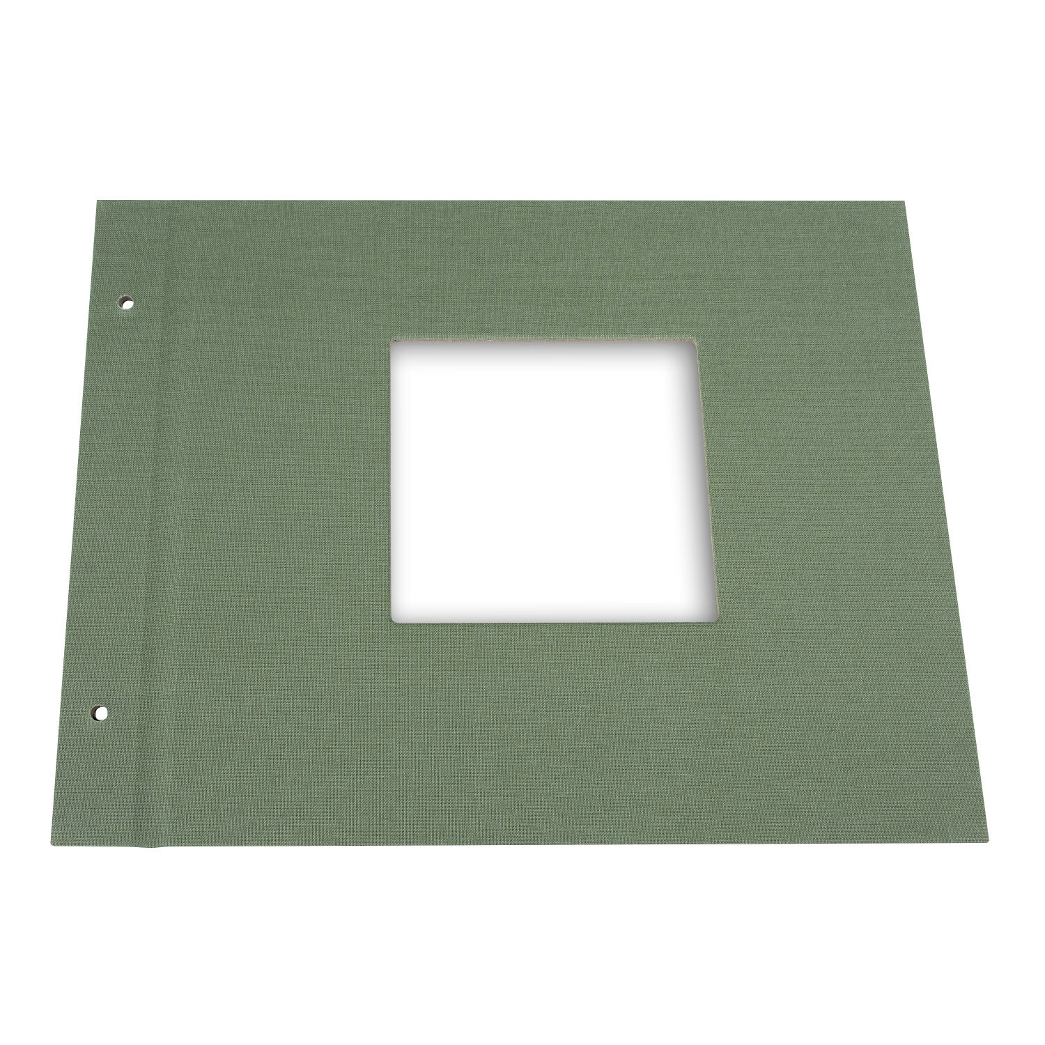Schraubalbeneinband mit Sichtfenster Leinen, 30x25cm, in Artischocke von goldbuch. Ideal für elegante Präsentationen.