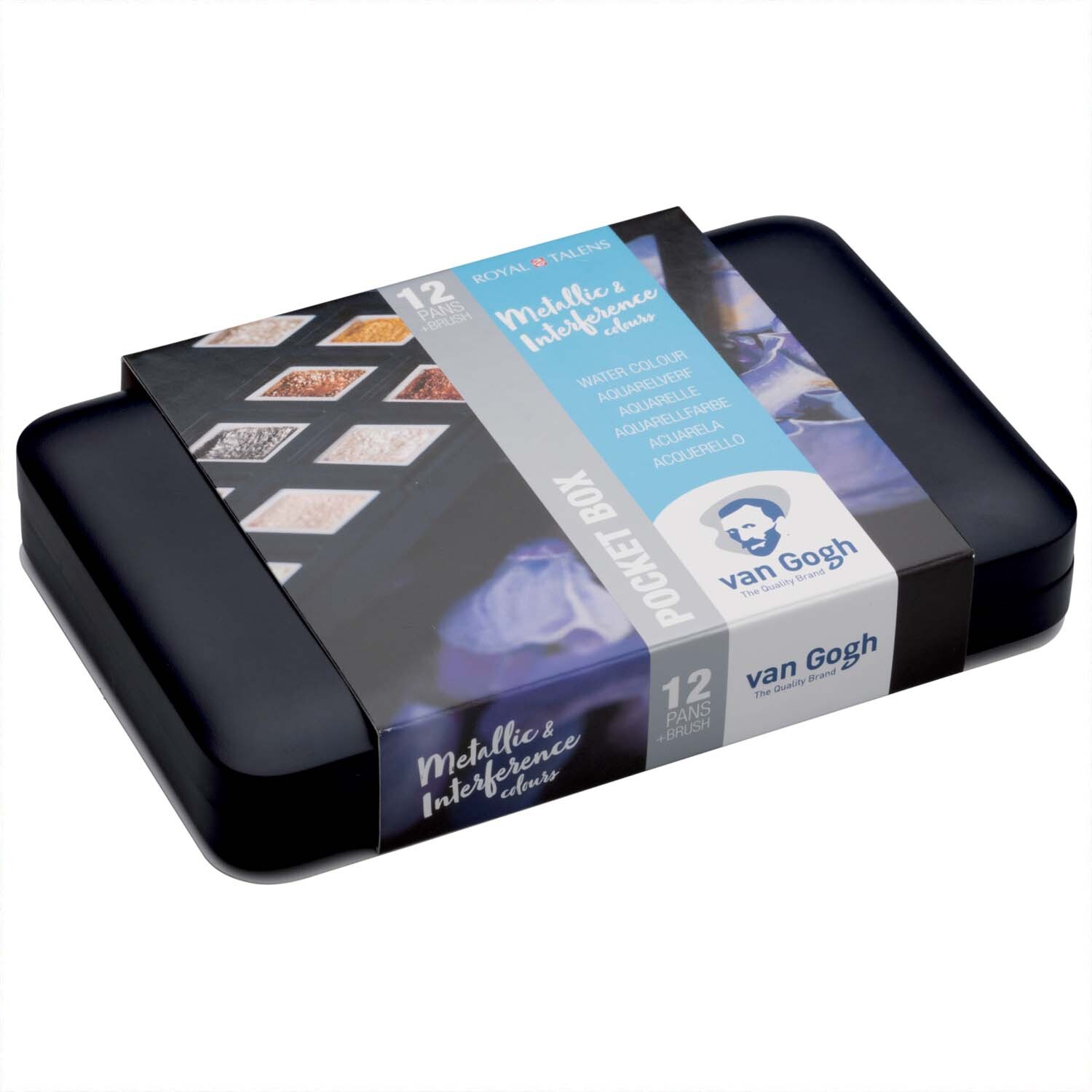Aquarell Set Metallic Farben 12 Näpfchen von Royal Talens