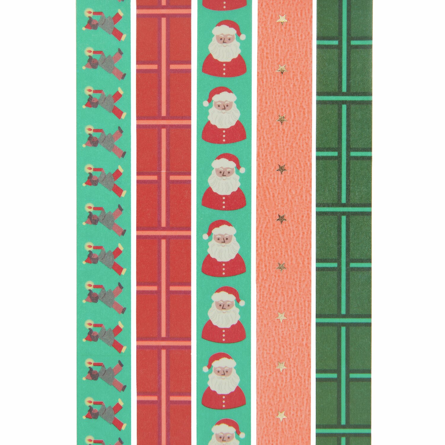 Paper Poetry Tape Set Weihnachtsmarkt Neon, 5-teilig: Buntes Klebeband mit Weihnachtsmotiven, ideal für kreative Dekorationen und Geschenkverpackungen.