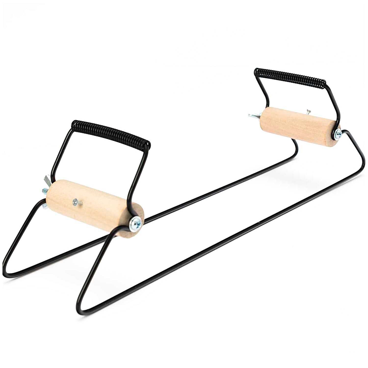 Perlen-Webrahmen 30x7x8,5cm von Rico Design mit schwarzem Metallrahmen und Holzgriffen. Ideal für kreatives Weben.