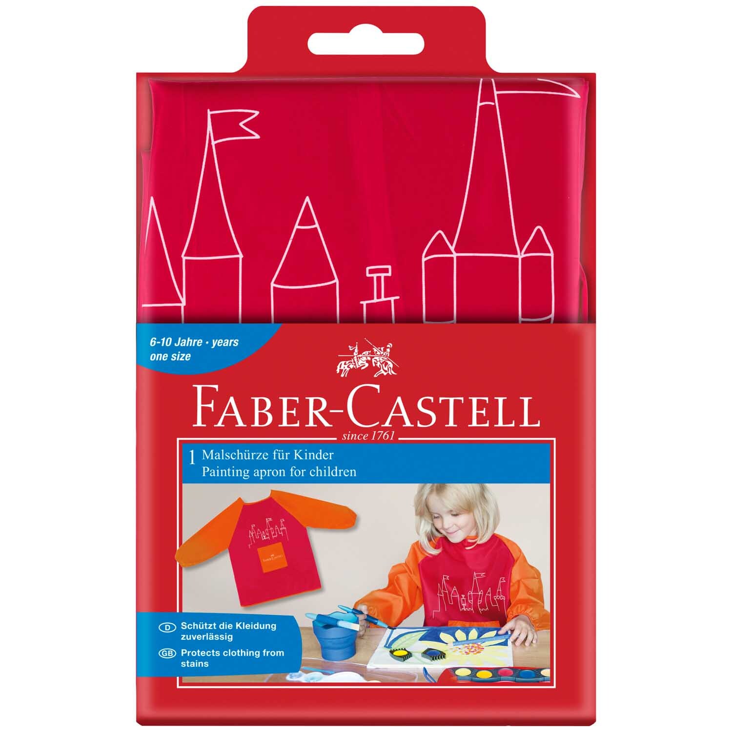 Malschürze für Kinder rot/orange von Faber-Castell 