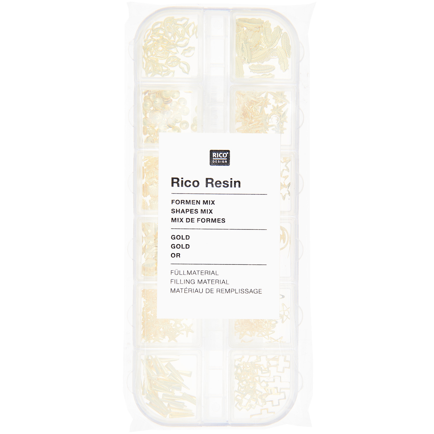 Füllmaterial für Resin Formen Mix Gold  12x8g von Rico Design