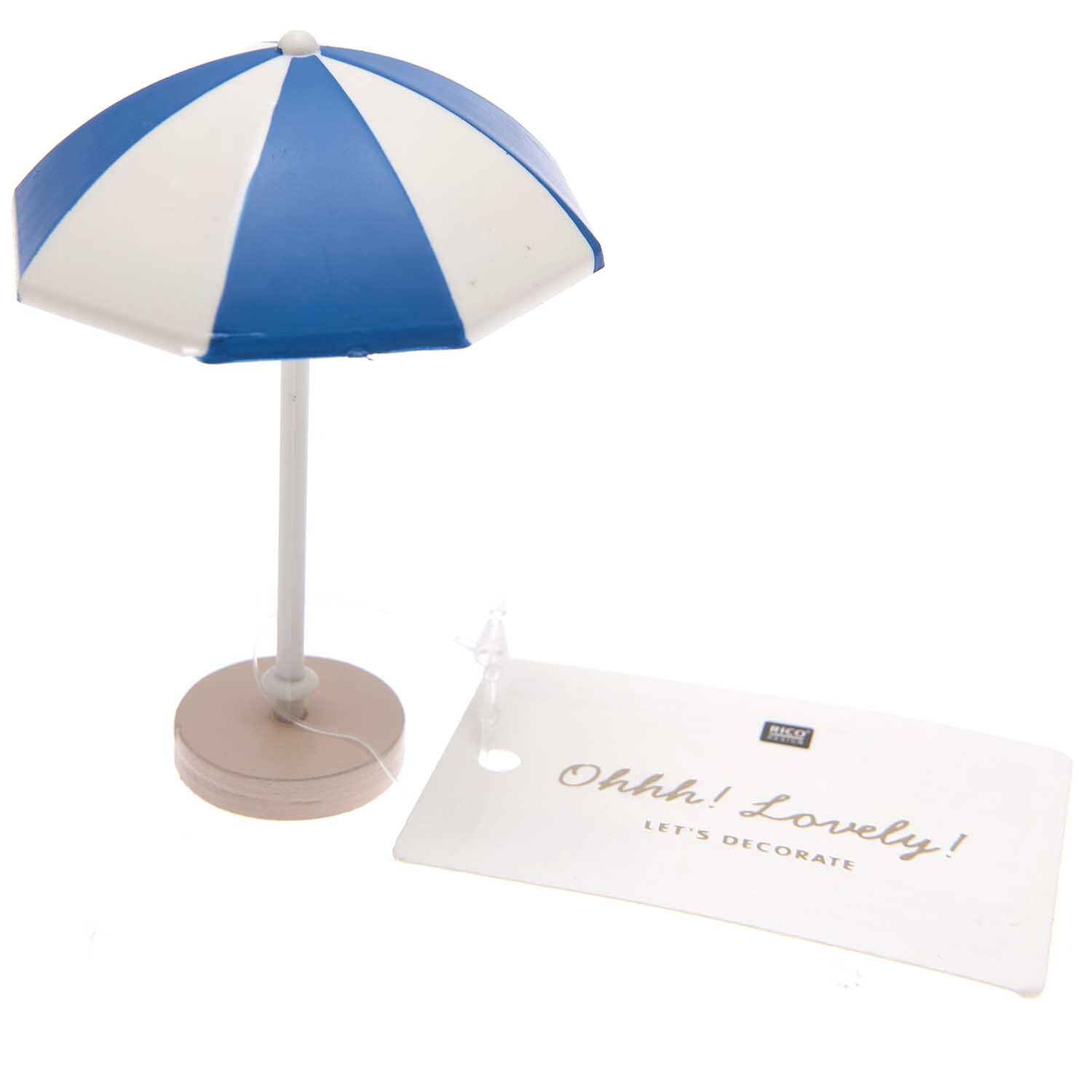 Deko-Sonnenschirm blau-weiß 5,5x7,5cm von Rico Design