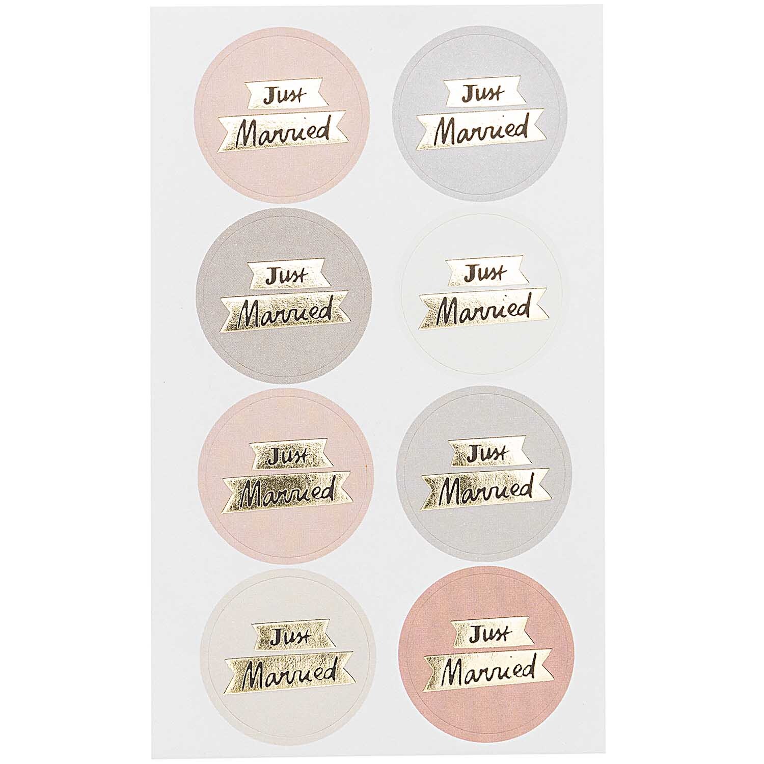 Paper Poetry Sticker Just Married puder-grau 4 Blatt von Rico Design