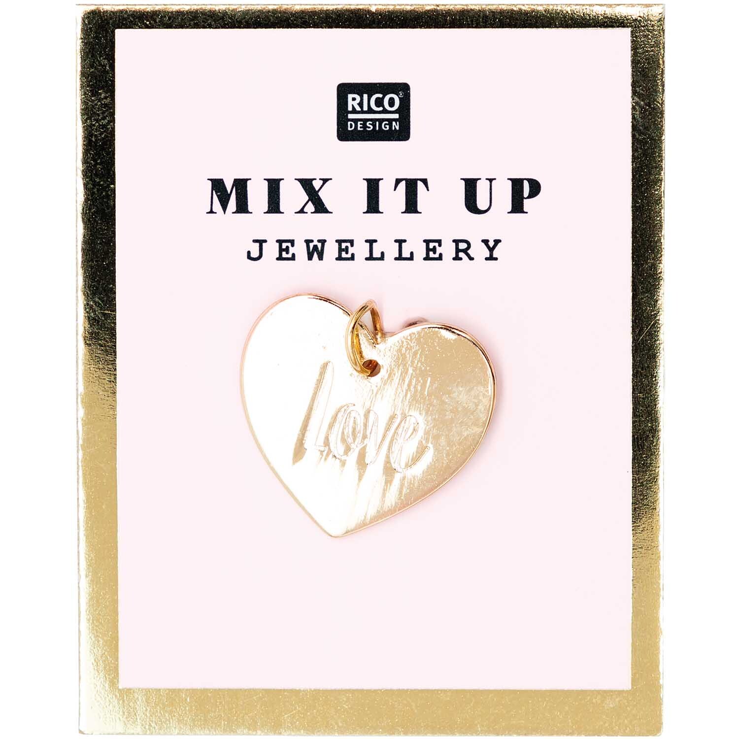 Mix it Up - Jewellery Anhänger Scheibe Love gold Ø17mm von Rico Design