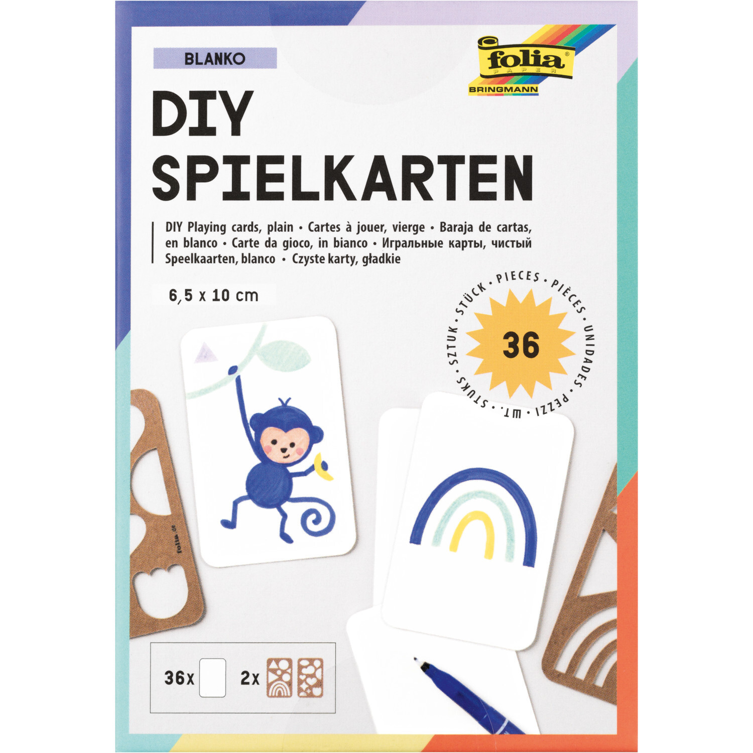 Spielkarten zum Gestalten 6,5x10cm 36 Stück von Max Bringmann 