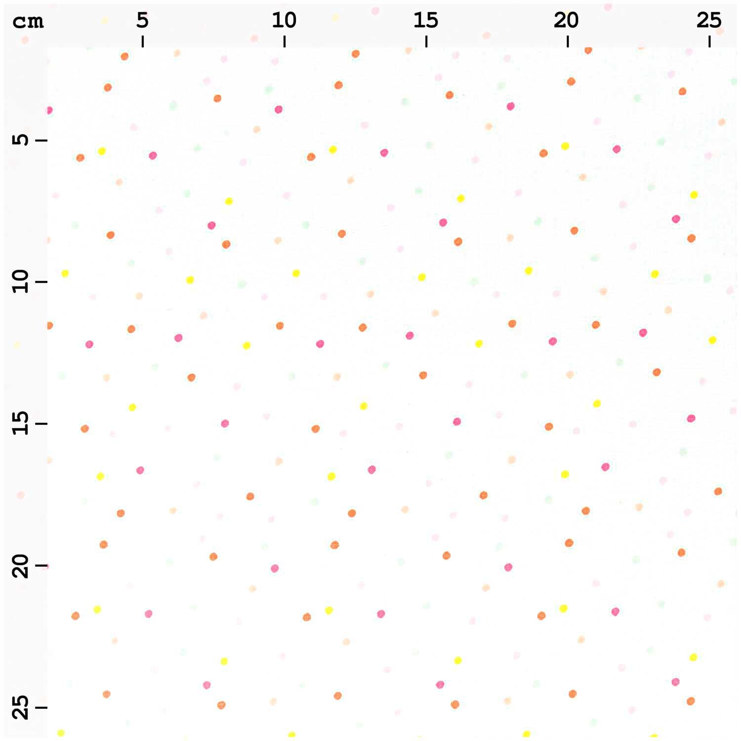 Stoff Konfetti weiß-neon-pastell 140cm von Rico Design