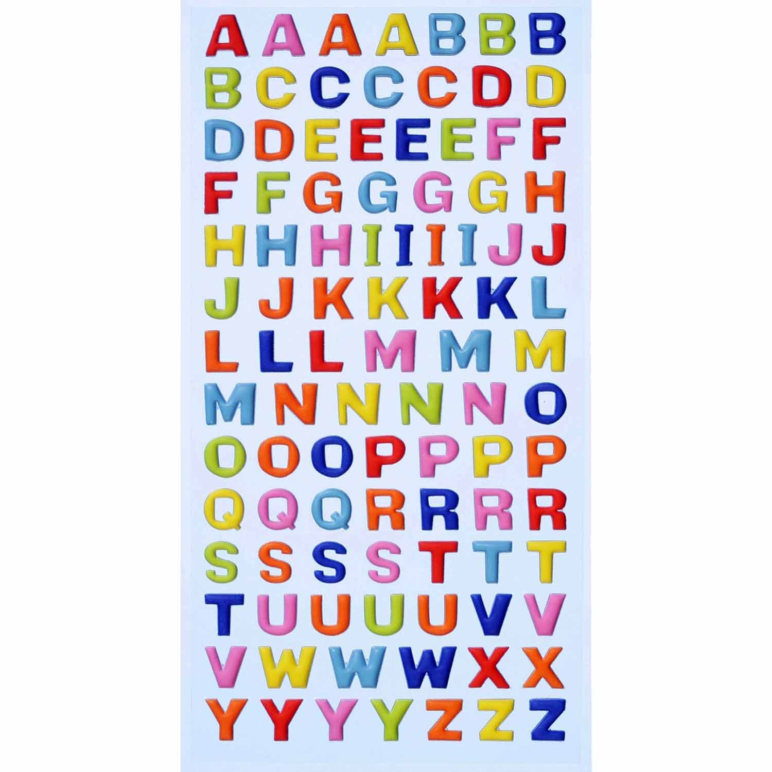 SoftySticker Großbuchstaben mehrfarbig: Bunte Buchstabensticker von HobbyFun, ideal für kreative Projekte.
