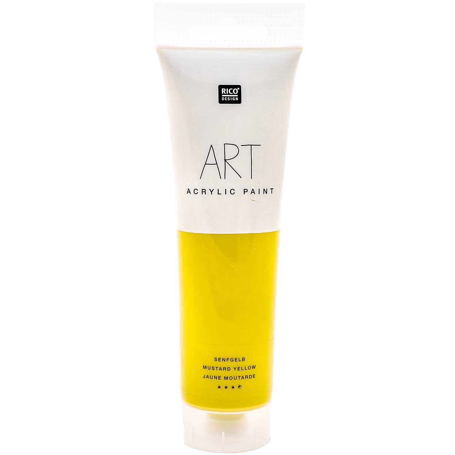 ART Künstler Acrylfarbe 100ml in leuchtendem Senfgelb von Rico Design, ideal für kreative Projekte.