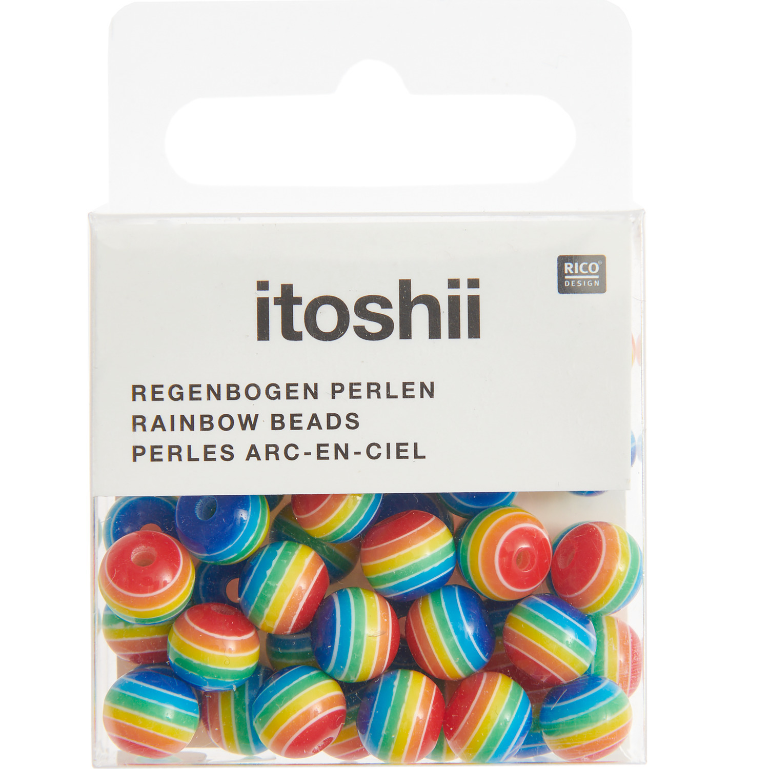 itoshii Regenbogen Perlen 8mm 48 Stück von Rico Design
