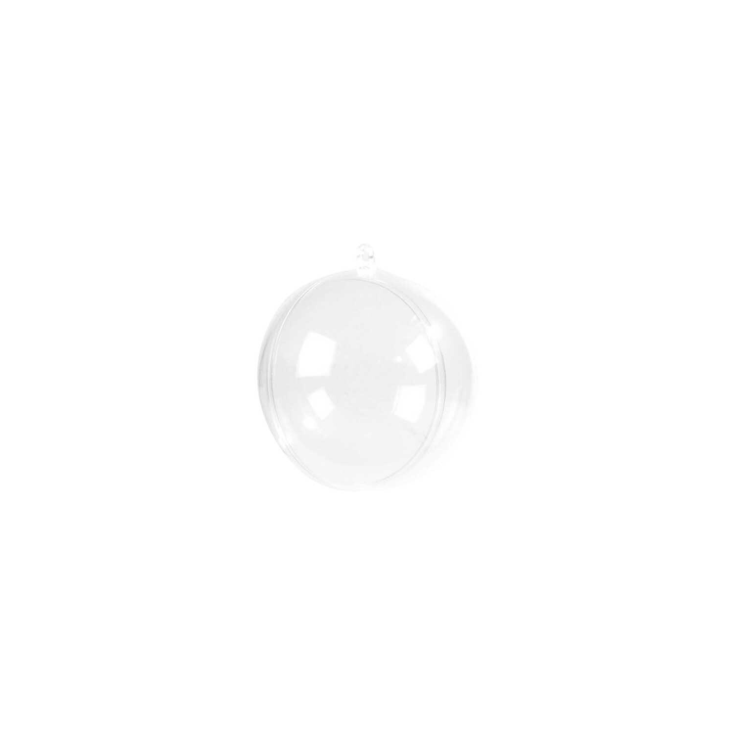 Kunststoffkugel klar von Rico Design, transparent. Die Kugel ist rund und durchsichtig, ideal für kreative Dekorationen.