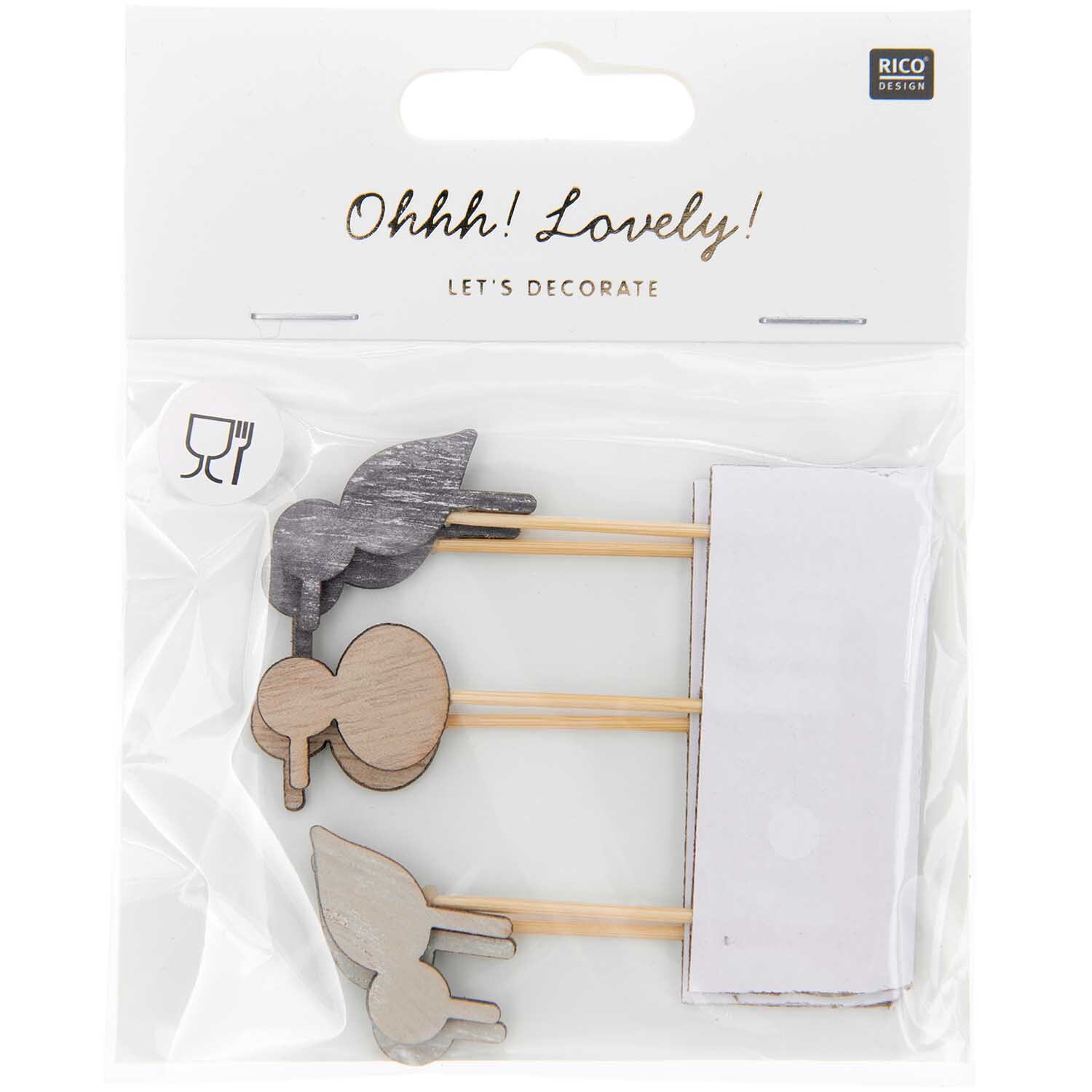 Deko-Picker Möwe Mix natur 6,6-7,3cm 6 Stück von Rico Design