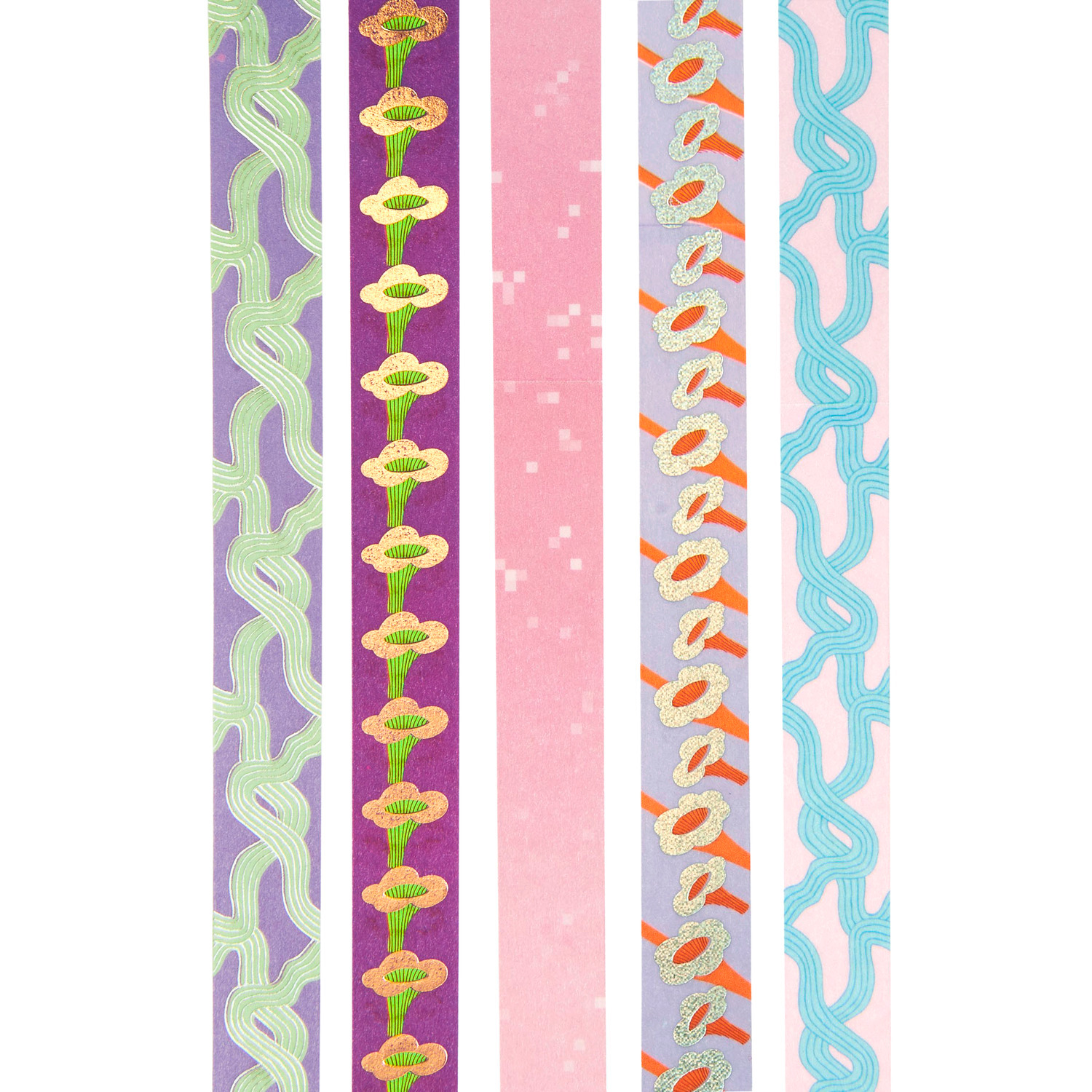 Paper Poetry Tape Set Shrooom Pfifferlinge: Ein Set aus fünf dekorativen Klebebändern von Rico Design, ideal für kreative Projekte.