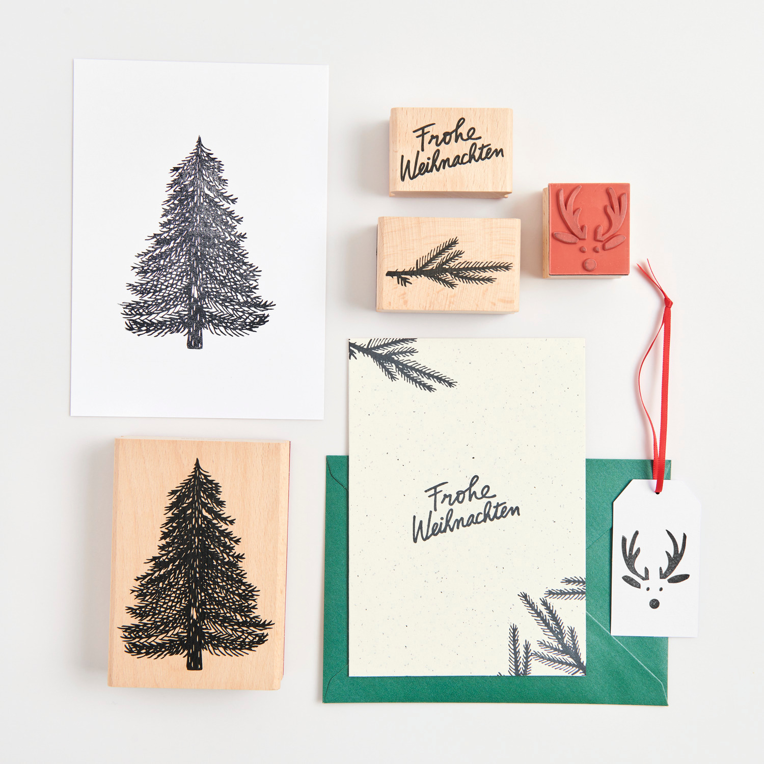 Paper Poetry Stempel Put a Bow on It Frohe Weihnachten 60x40mm von Rico Design