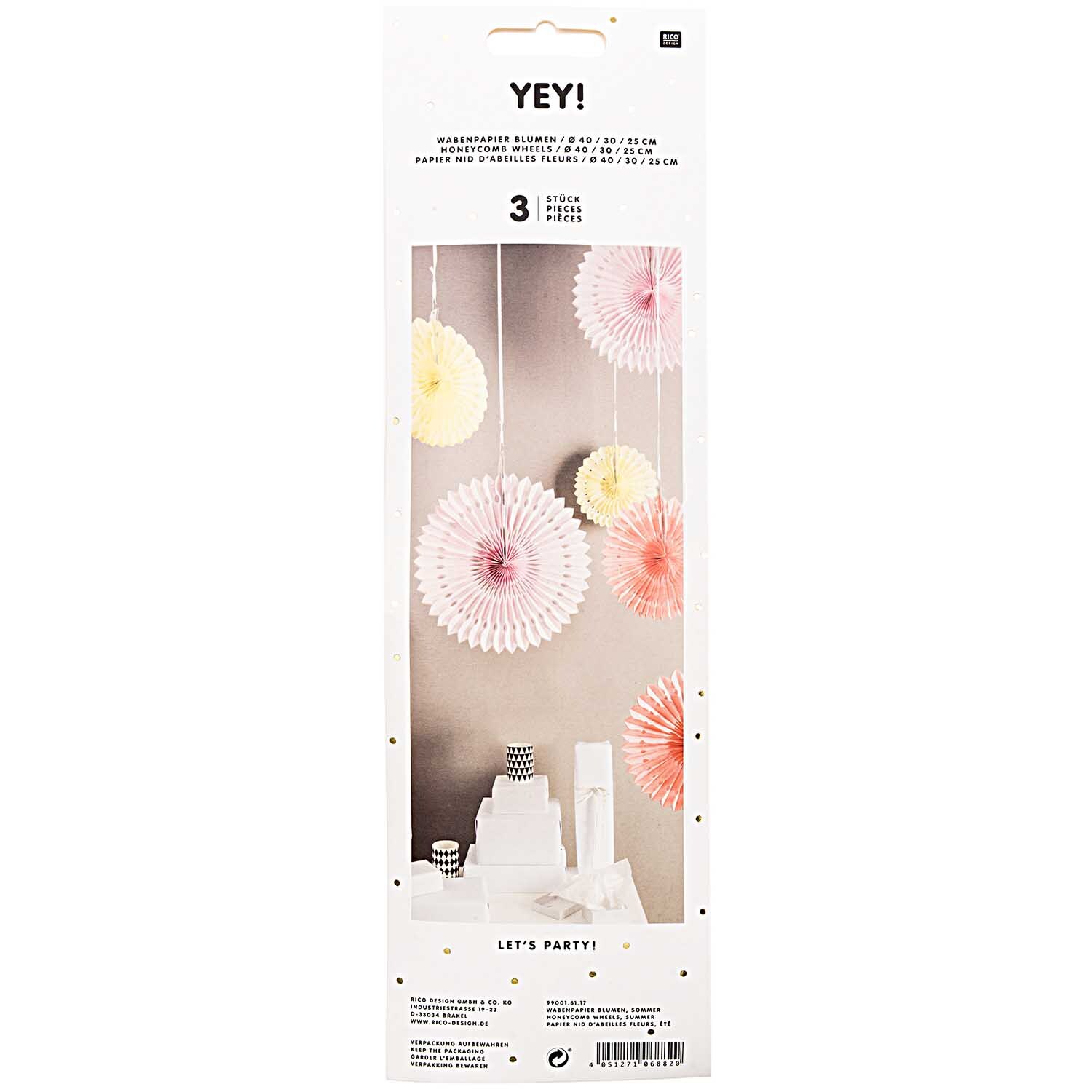 Wabenpapier Blumen Sommer 3 Stück von Rico Design