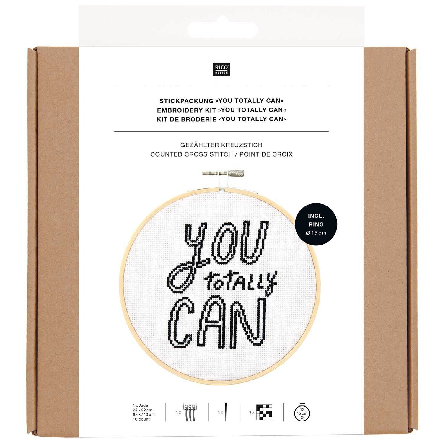 Stickpackung Bild You Totally Can Ø15cm von Rico Design