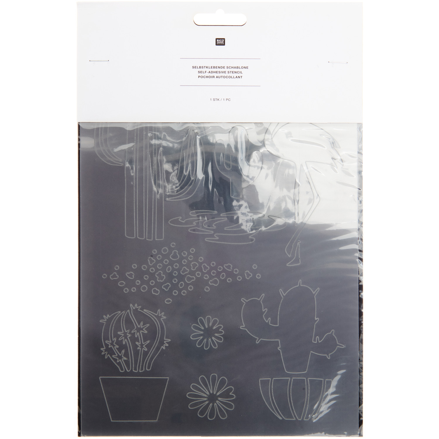 Schablone Kakteen Mix 18,5x24,5cm selbstklebend von Rico Design