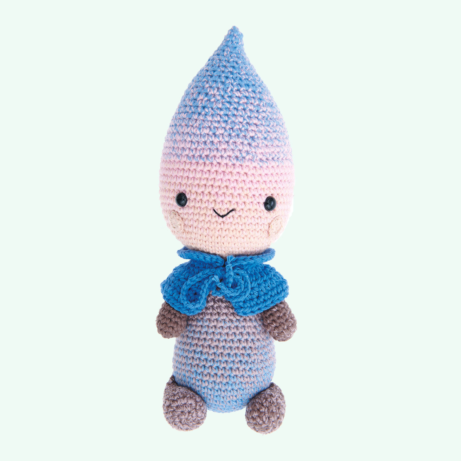 Gehäkelte Figur: Rain-Head aus dem Heft Ricorumi Element Heads