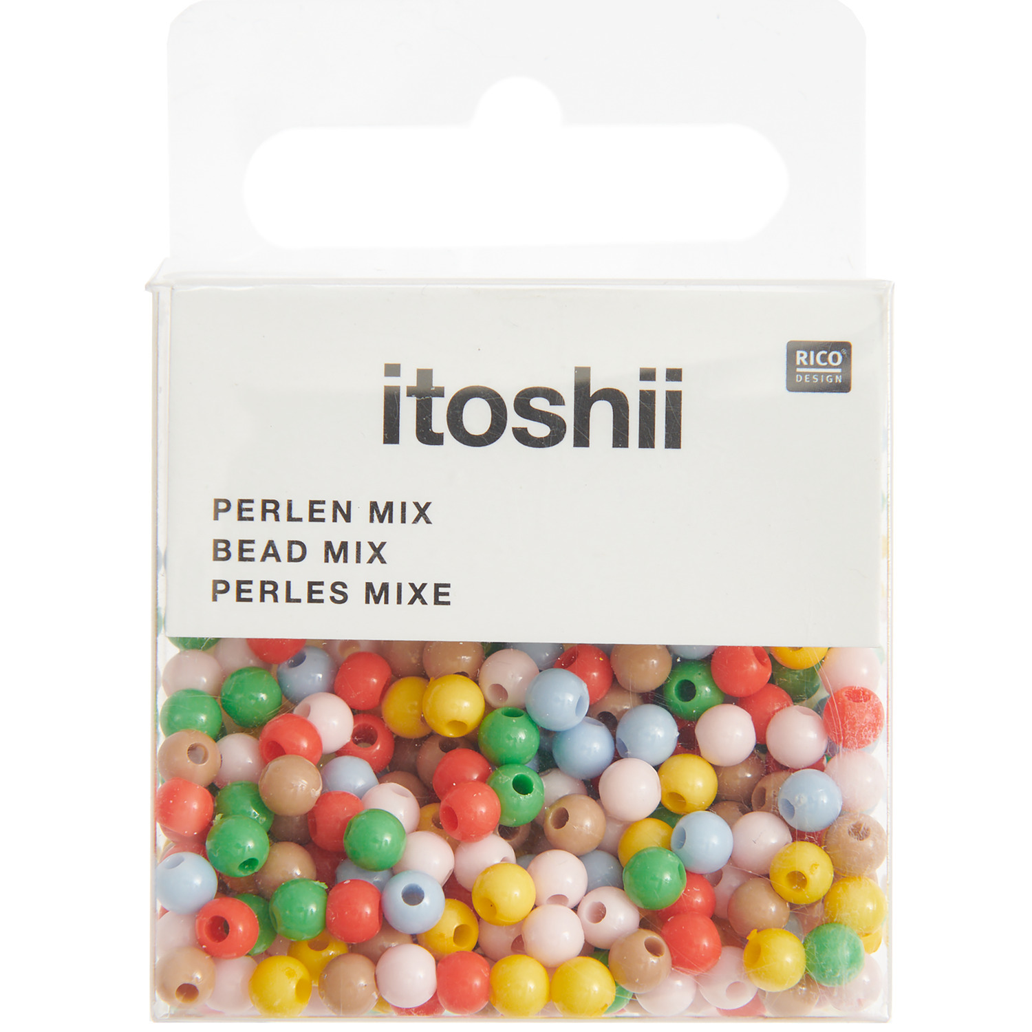 itoshii Kunststoffperlen multicolor Mix 4mm 300 Stück von Rico Design