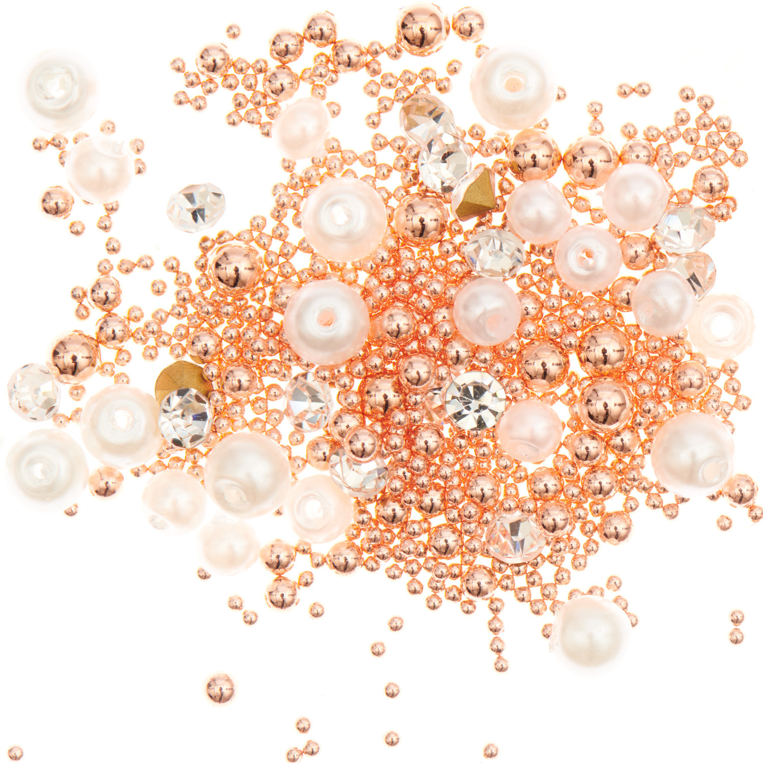 Füllmaterial für Resin Perlen in Roségold von Rico Design, bestehend aus Diamanten und Kügelchen, 13,5g. Ideal für kreative Bastelprojekte.