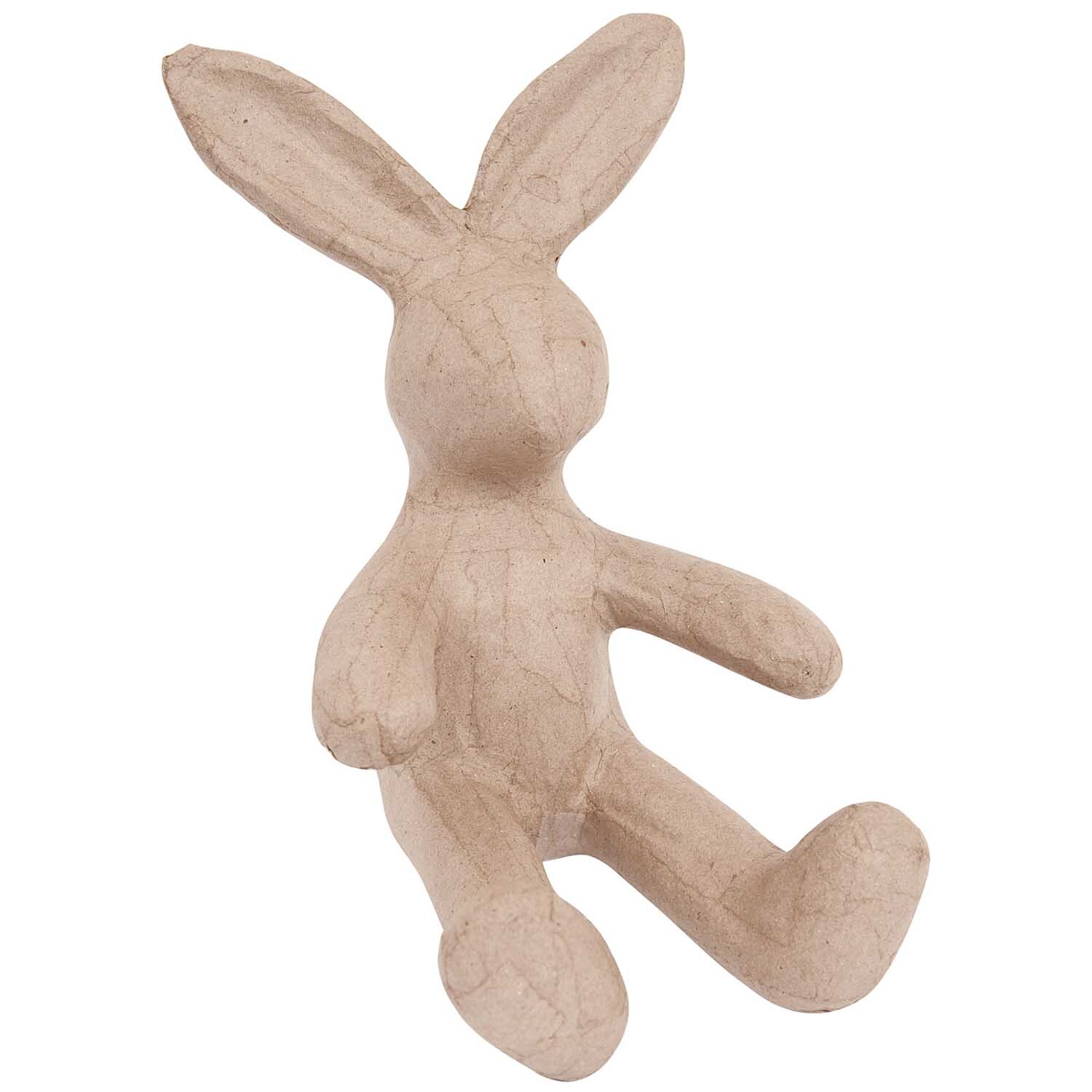Pappmaché Hase sitzend von Rico Design, braun, ideal für kreative Dekorationen und Bastelprojekte.