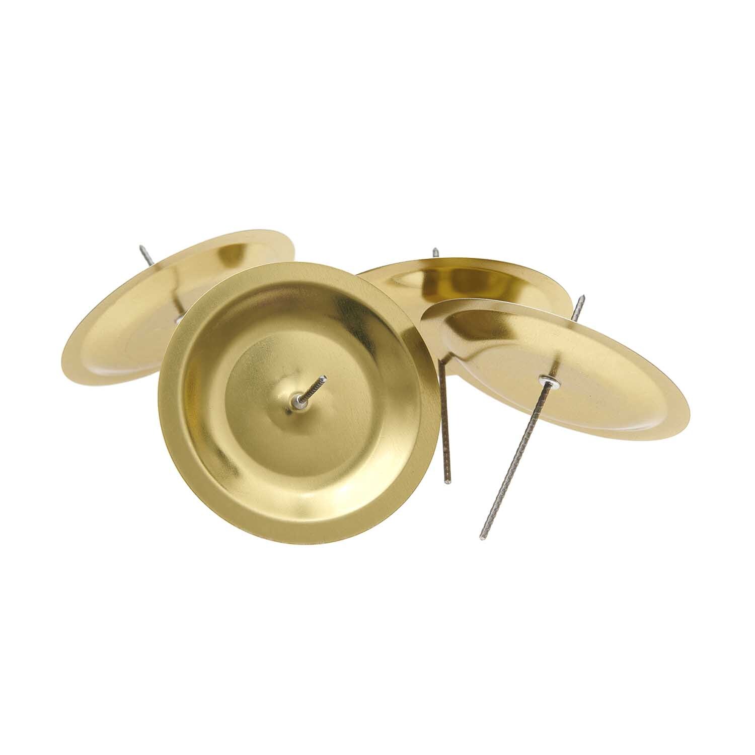 Adventskranzstecker gold 7cm 4 Stück von Fridolfinger Metallwaren 