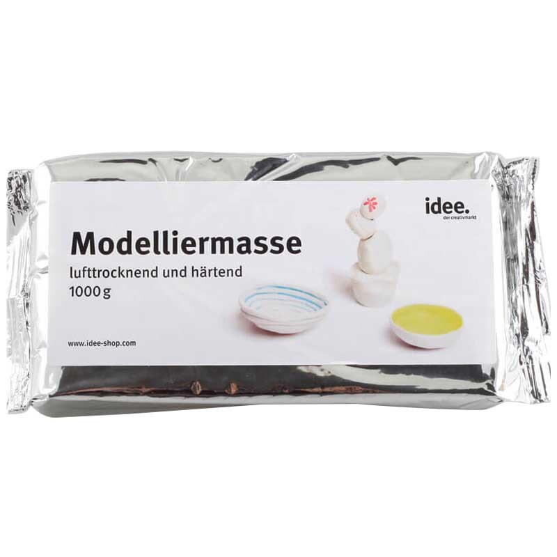 Modelliermasse lufttrocknend 1kg Farbe Weiß von THE CLAY AND PAINT FACTORY 