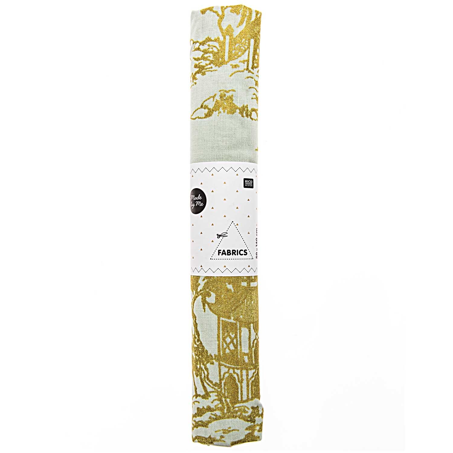 Stoff japanische Häuser mint-gold 50x140cm von Rico Design