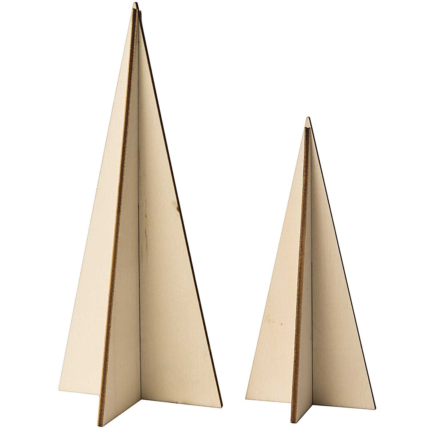 Stecktannen gerade 2 Stück von Rico Design aus hellem Holz, ideal für kreative Dekorationen.