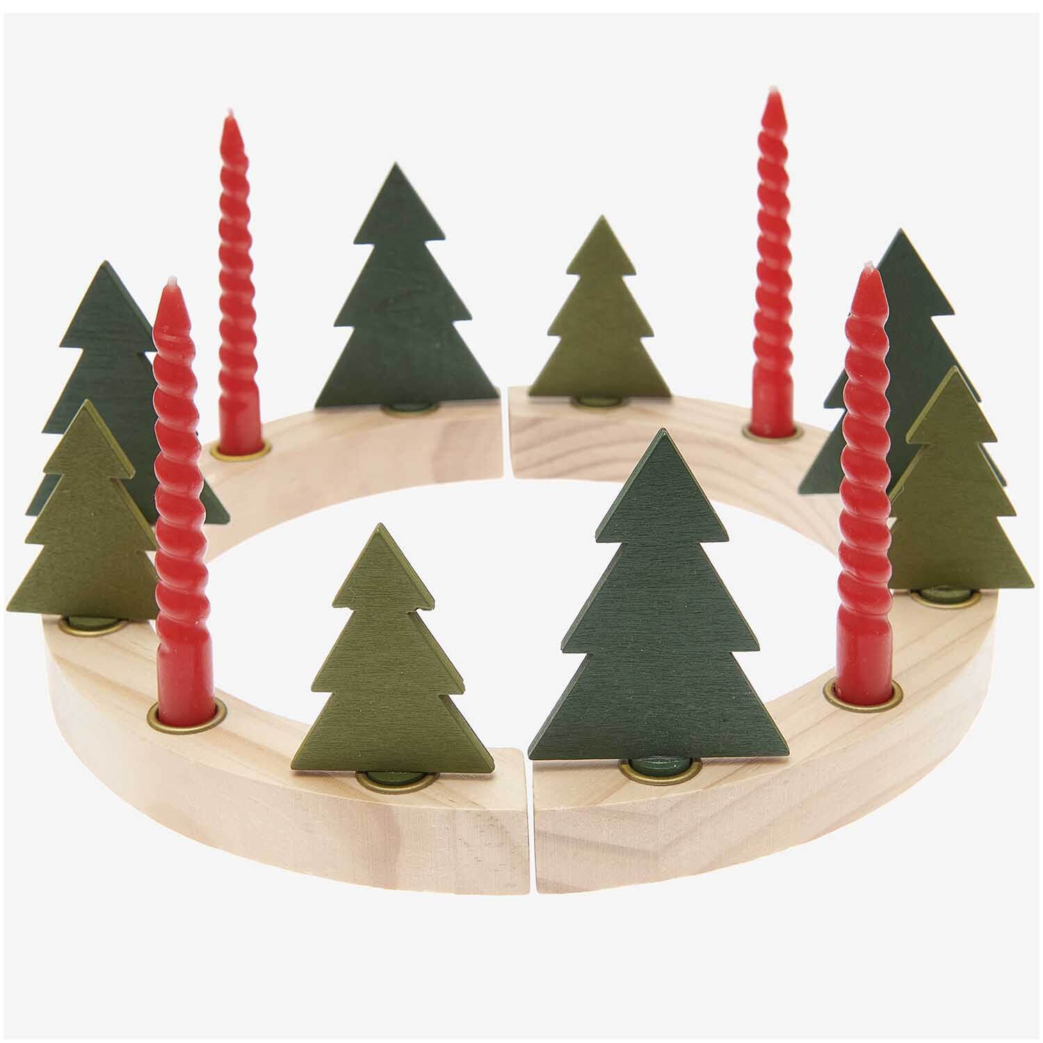 Adventskranzfiguren Tanne 8 Stück Farbe Grün von Rico Design
