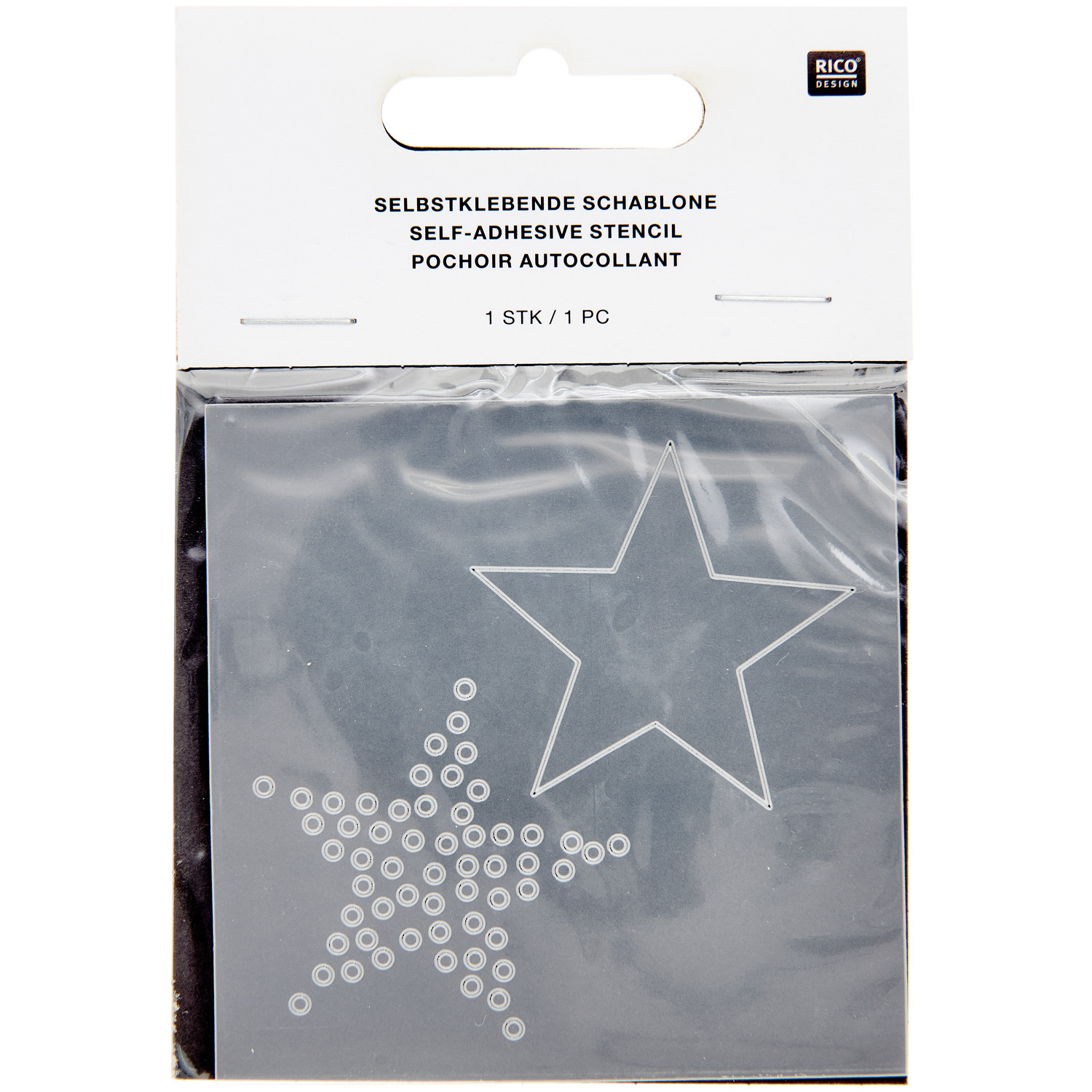 Schablone Sterne 7,5x7,5cm selbstklebend von Rico Design