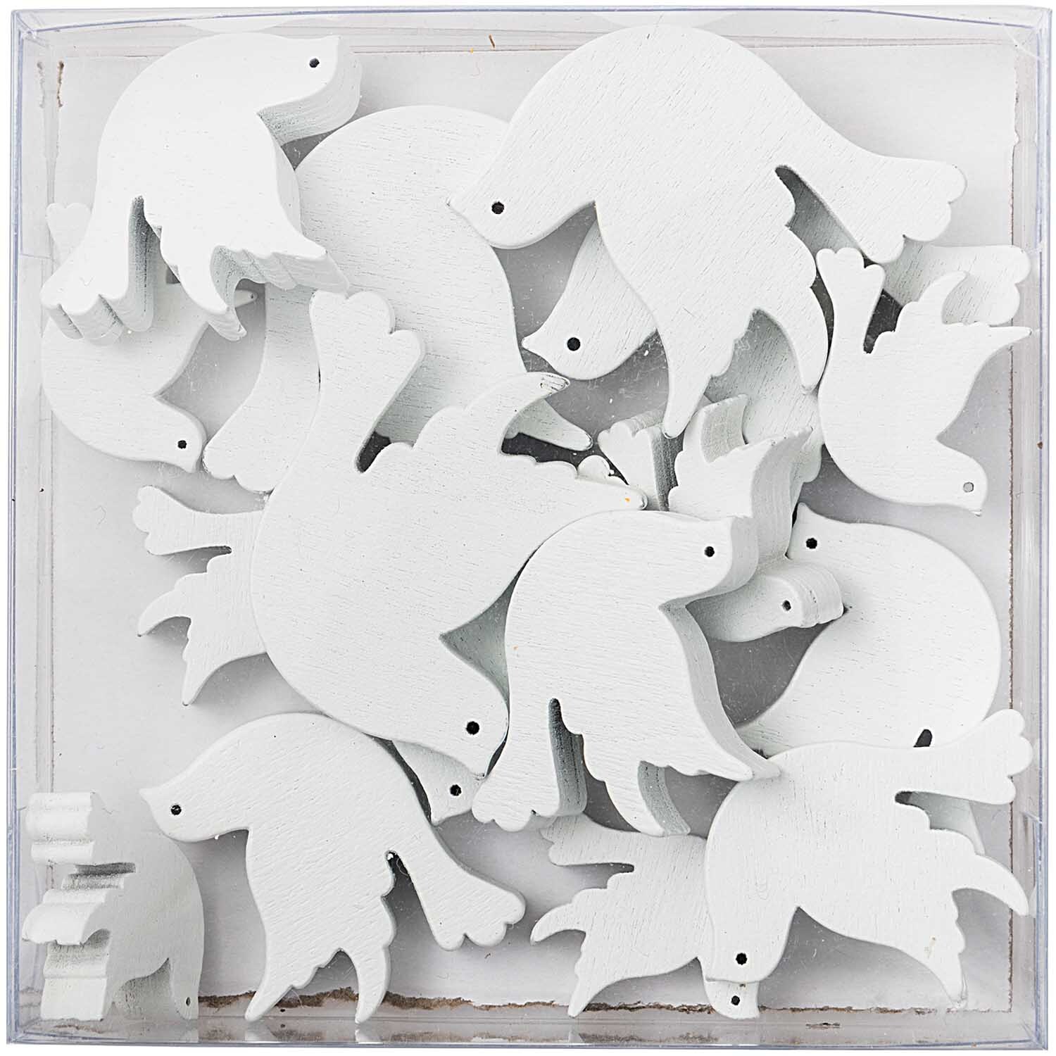 Streu Taube weiß 3-5cm 16 Stück von idee. Creativmarkt 