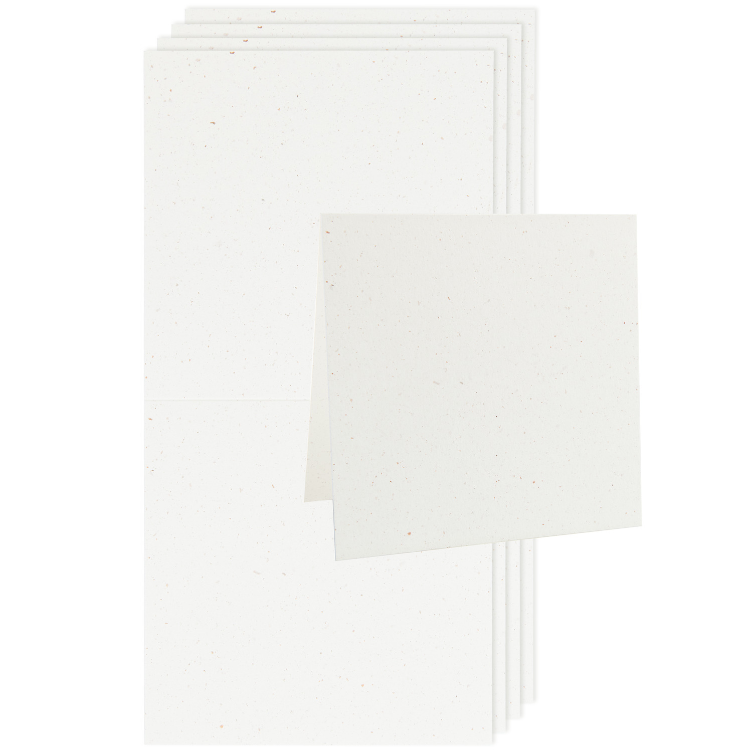 Paper Poetry Renew Karten Quadratisch in Offwhite-roségold, 5 Stück von Rico Design, aufeinander gestapelt. Ideal für kreative Projekte.