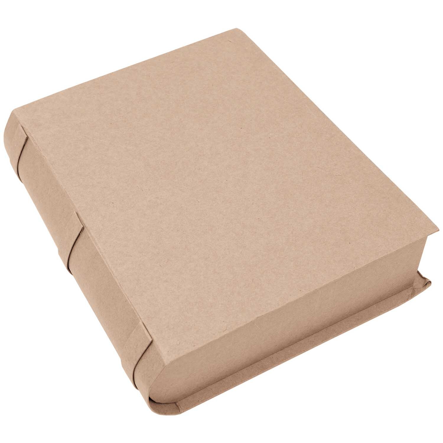 Buchbox groß 34x29x9cm in Braun von Rico Design, gestaltet wie ein Buch, ideal zur Aufbewahrung.