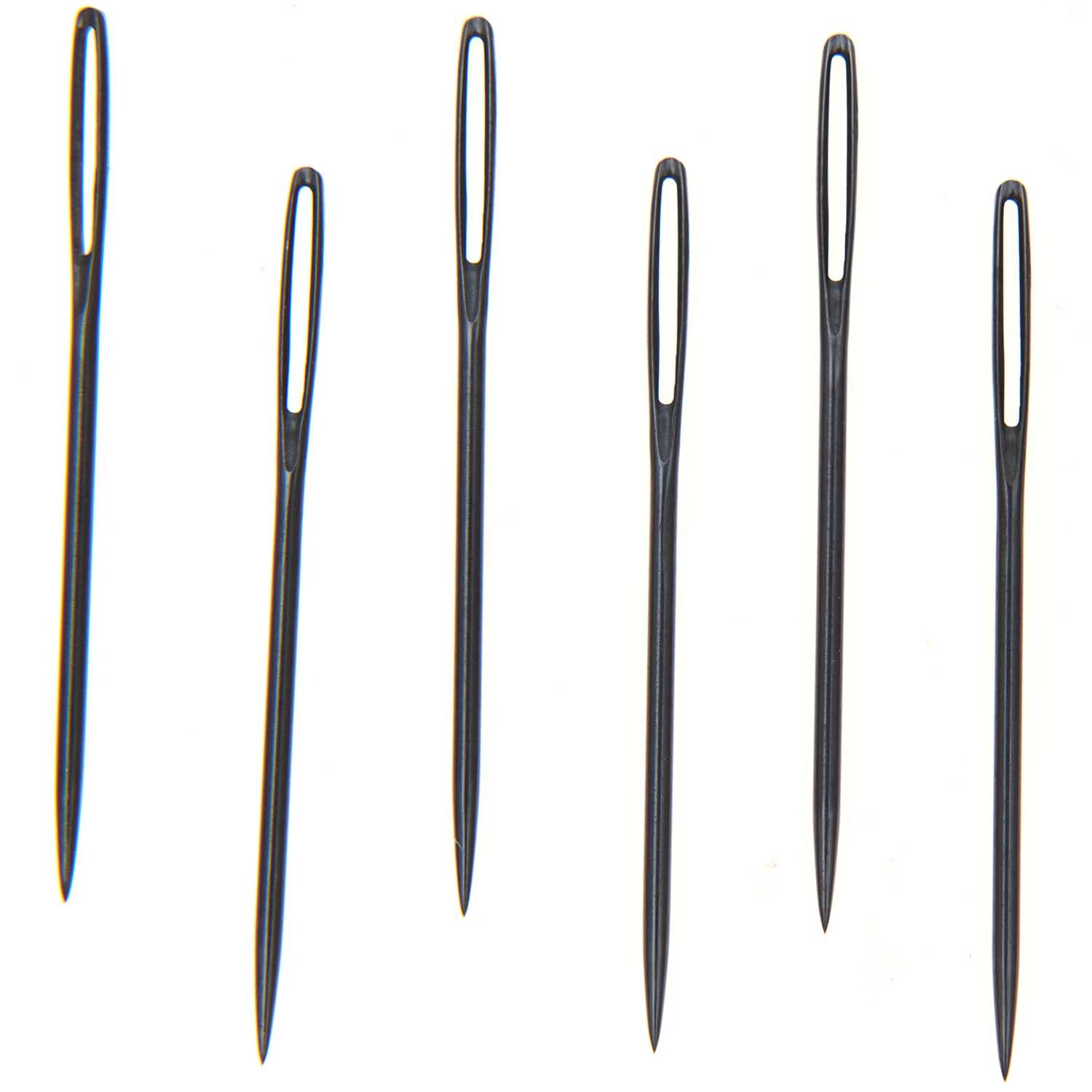 Sticknadeln spitz 6 Stück von Rico Design, gleichmäßig angeordnet, ideal für Nähprojekte.