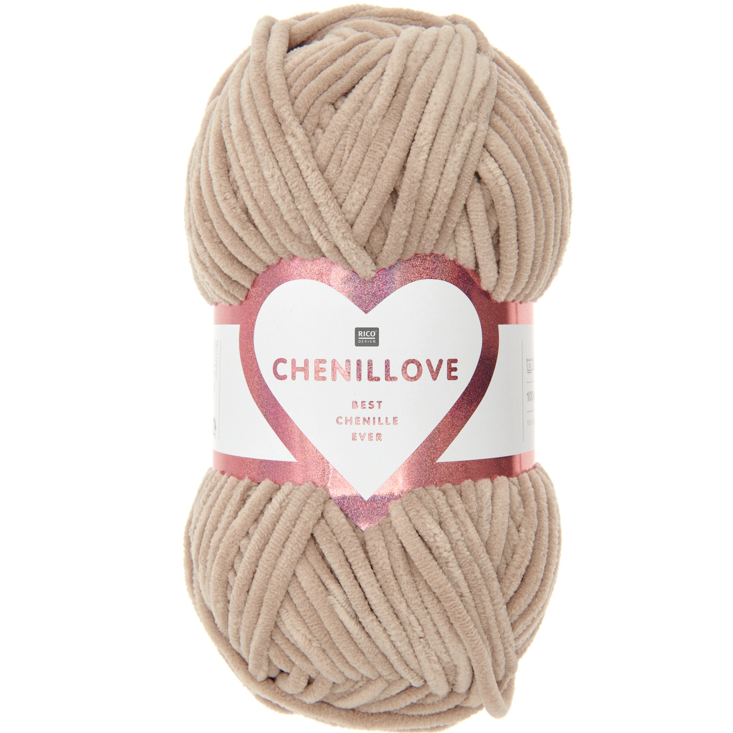 Creative Chenillove Häkelset Little Squirrel Modell 02 in Beige. Weiches Chenillegarn von Rico Design, ideal für kreative Häkelprojekte.